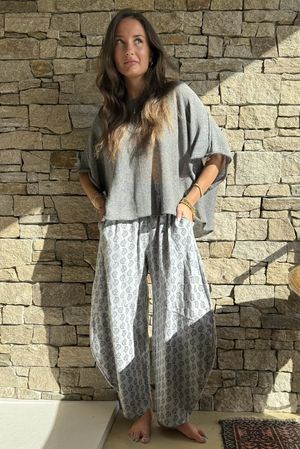 Indira Classic Barrel Pant Storm & Charcoal